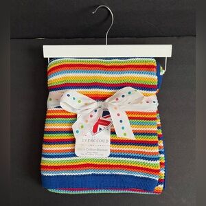 Multicolor Rainbow Striped 100% Cotton Baby Blanket Newborn Blanket 27”x35” NEW